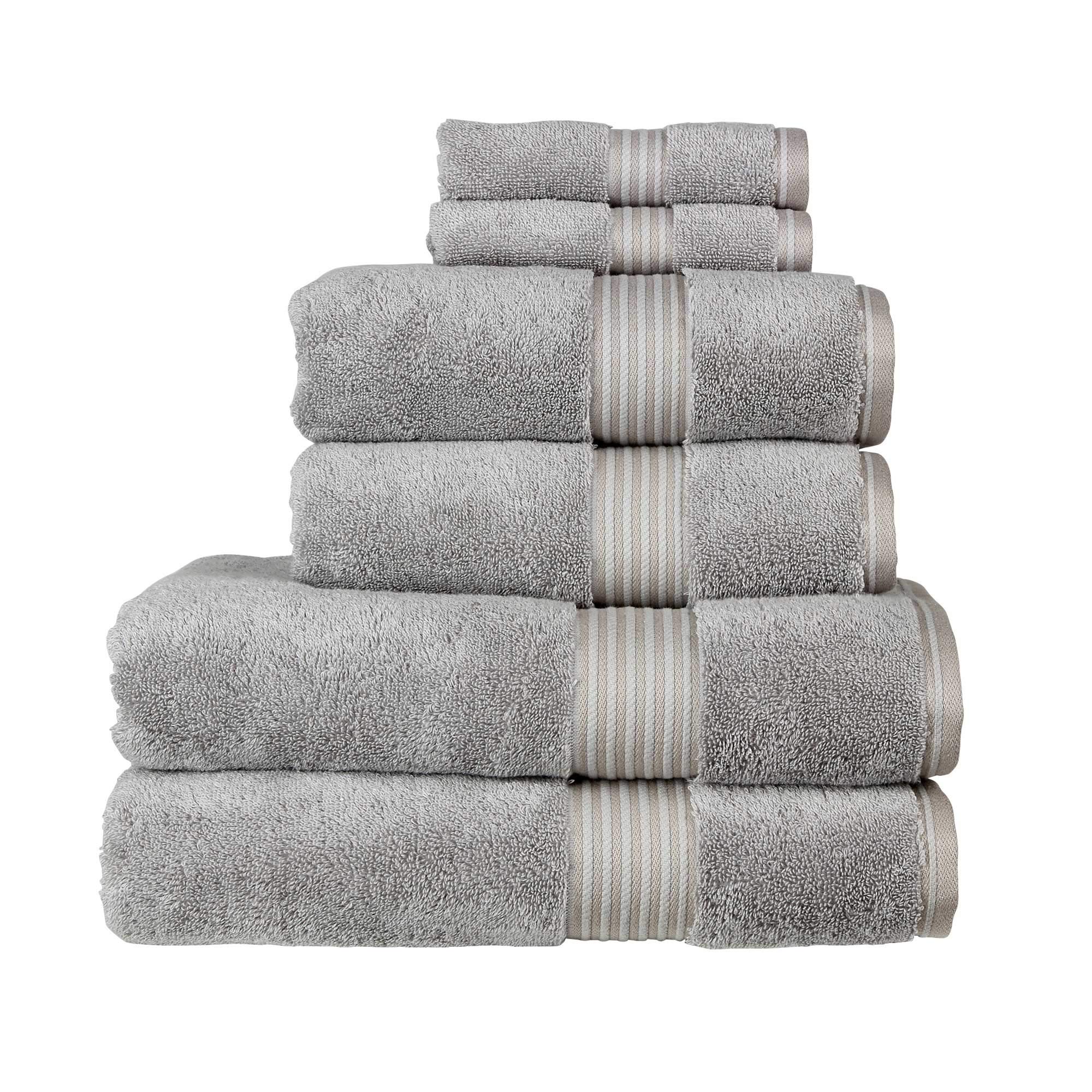 Christy Supreme Hygro 6 Piece Towel Set | Supima Cotton | Silver Grey