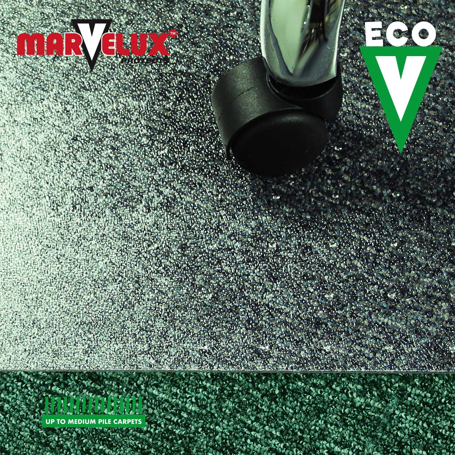 Marvelux Office Chair Mat for Carpets | Clear Eco-Friendly Polymer | 75x120cm