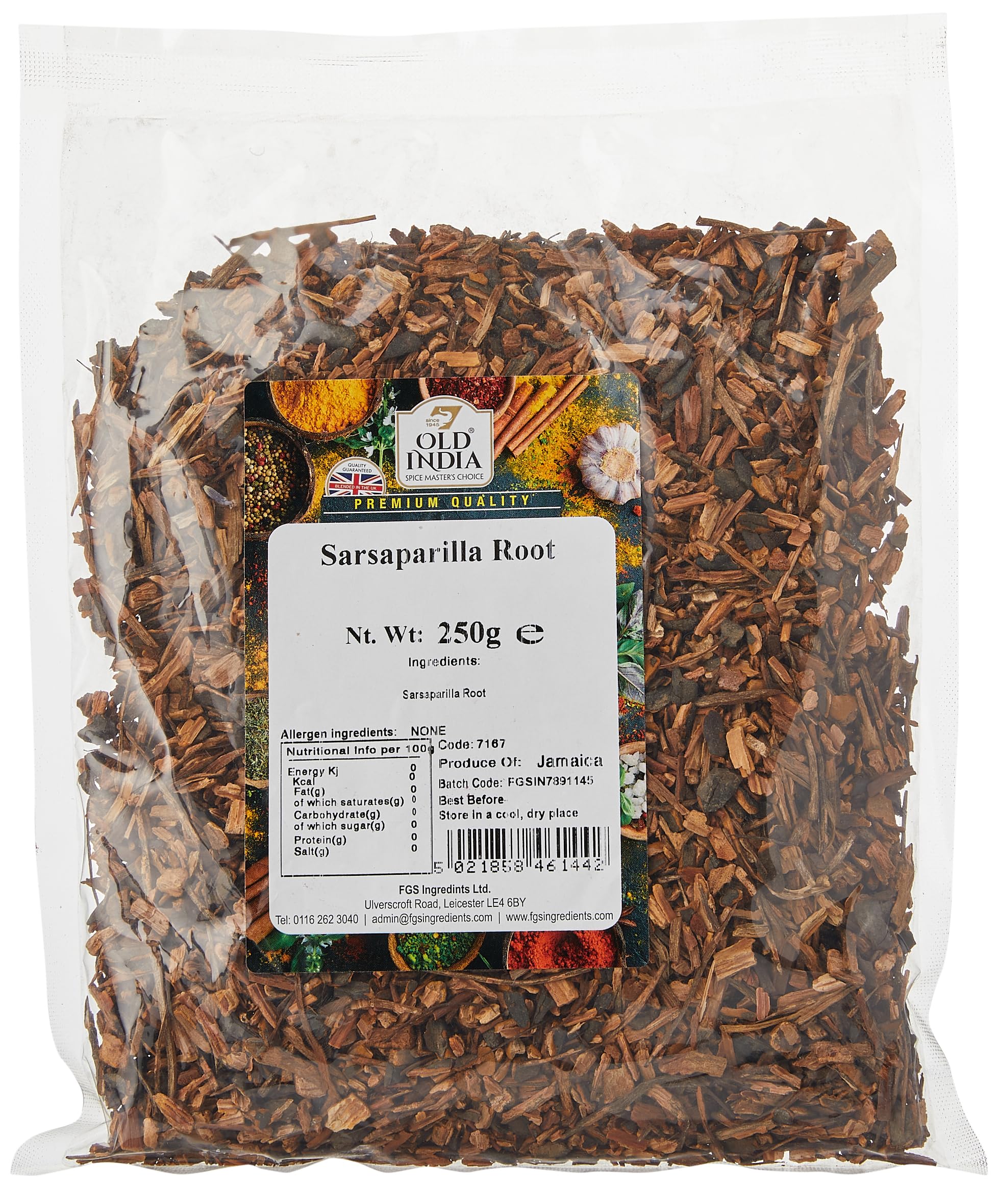 Old India Sarsaparilla Root – 250g Natural Dried Herbal Tea Botanical