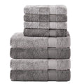 Komfortec 8-Piece Cotton Towel Set | 4 Bath & 4 Hand Towels – Anthracite