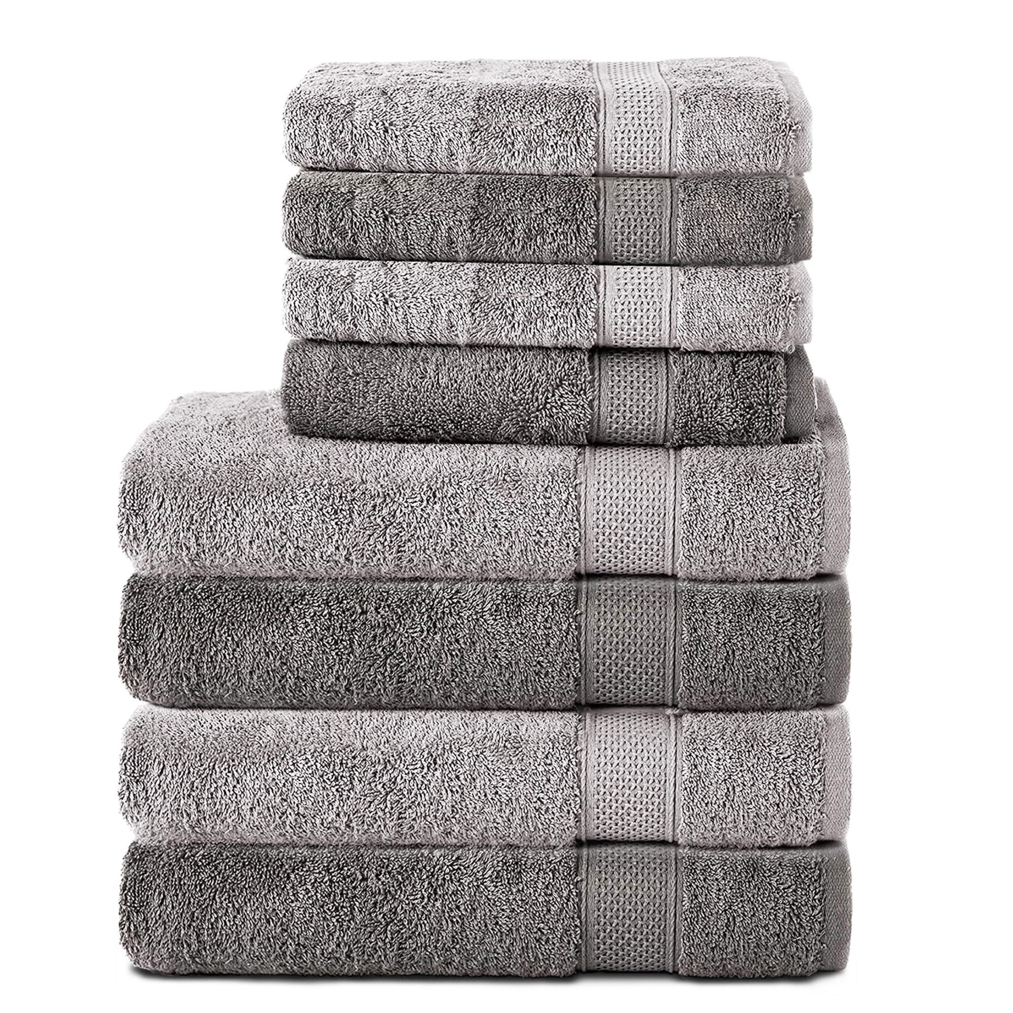 Komfortec 8-Piece Cotton Towel Set | 4 Bath & 4 Hand Towels – Anthracite