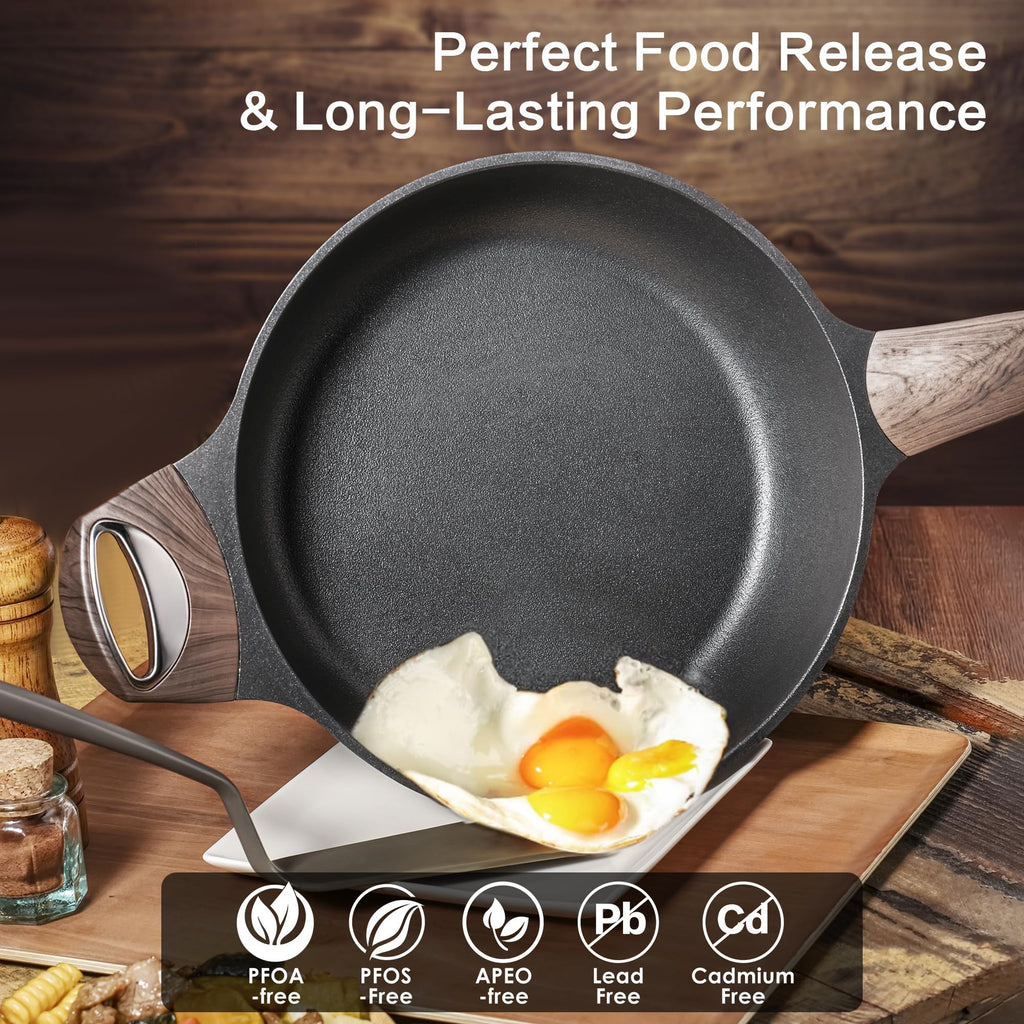 Sensarte 30cm Deep Nonstick Saute Pan with Lid | 4.7L Induction Skillet
