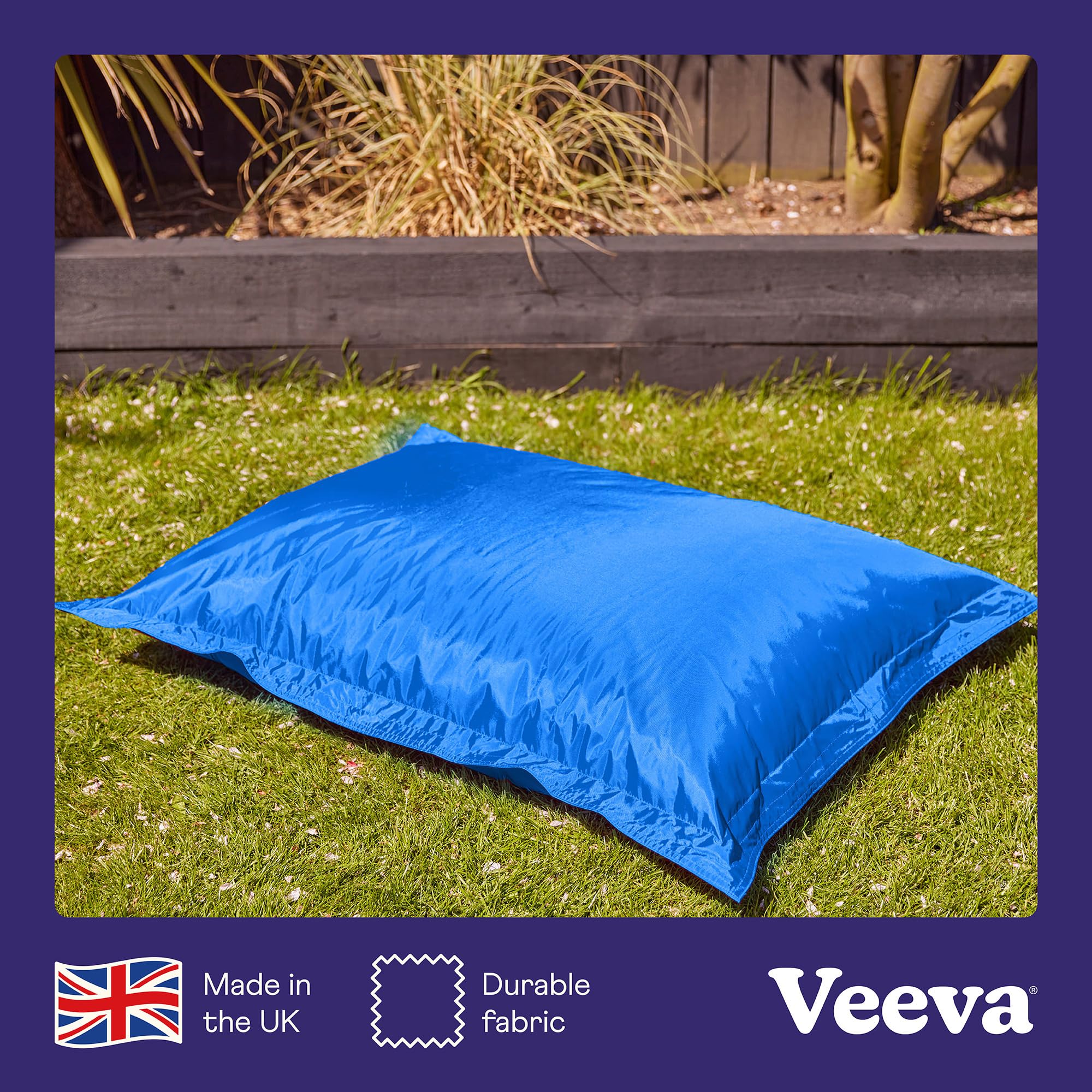Bean Bag Bazaar Kids Bean Bag | Water-Resistant Outdoor Floor Cushion, Blue