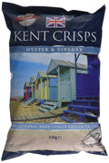 Kent Crisps Oyster & Vinegar Potato Chips - 150g Gourmet Snacks (Pack of 10)