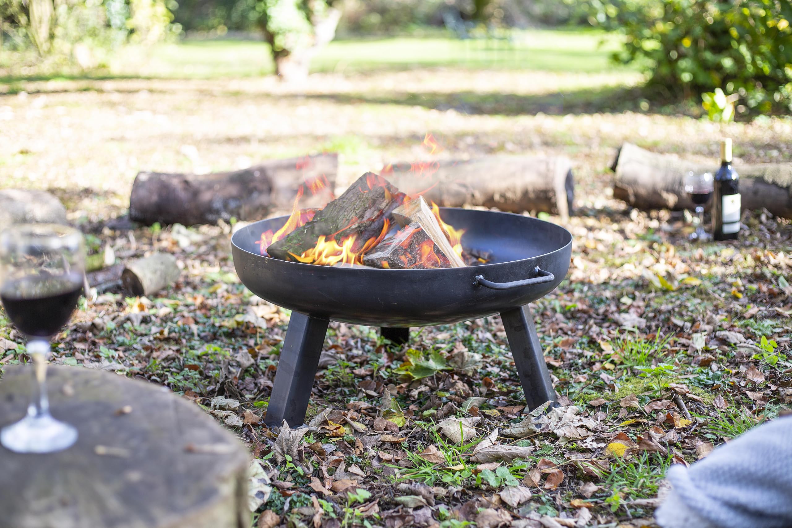 La Hacienda Pittsburgh Small Fire Pit – Oiled Steel Outdoor BBQ