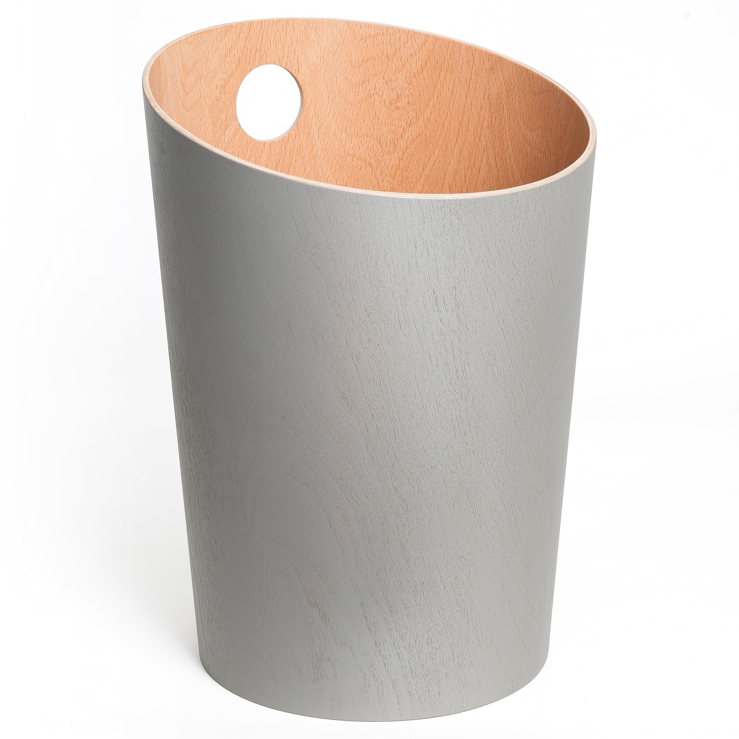 Kazai Bennet Real Wood Veneer Paper Bin – Oak Minimalist Waste Basket