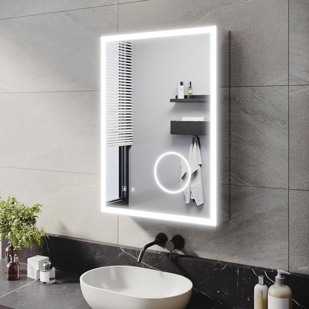 ELEGANT Bathroom Mirror Cabinet with Lights & Shaver Socket, 500 x 700 mm - image 1