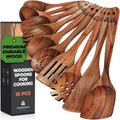 10-Piece Teak Wood Cooking Utensil Set for Nonstick Cookware