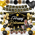 Black & Gold Retirement Party Decorations Kit with Backdrop