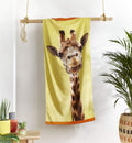 Catherine Lansfield Giraffe Beach Towel – 100% Cotton, Yellow, 76x160cm