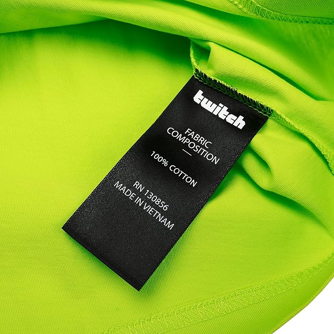 Twitch Long Sleeve Tee – Unisex Neon Yellow 100% Cotton Shirt – Size M