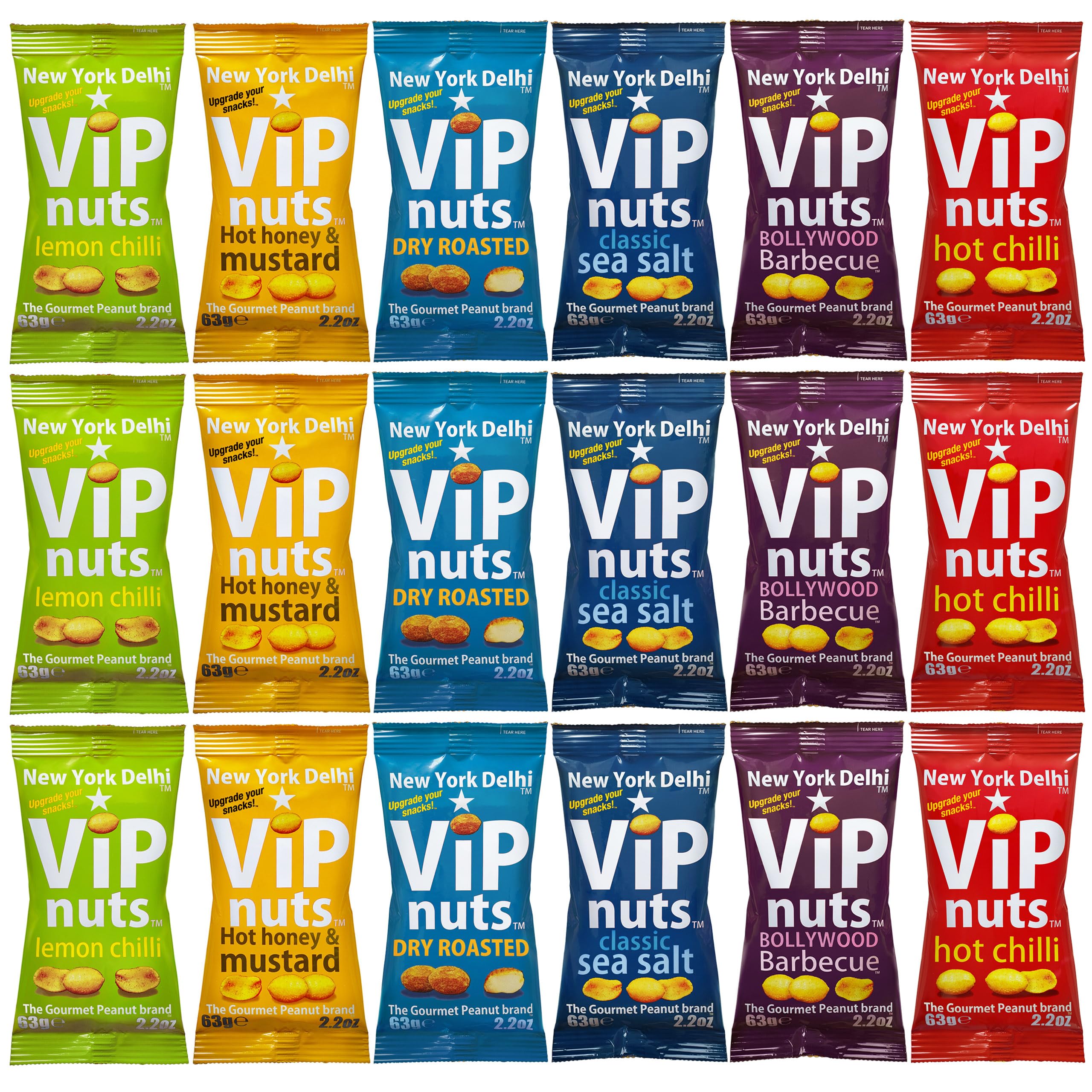 New York Delhi ViPnuts Selection Box - 18 Assorted Gourmet Peanuts