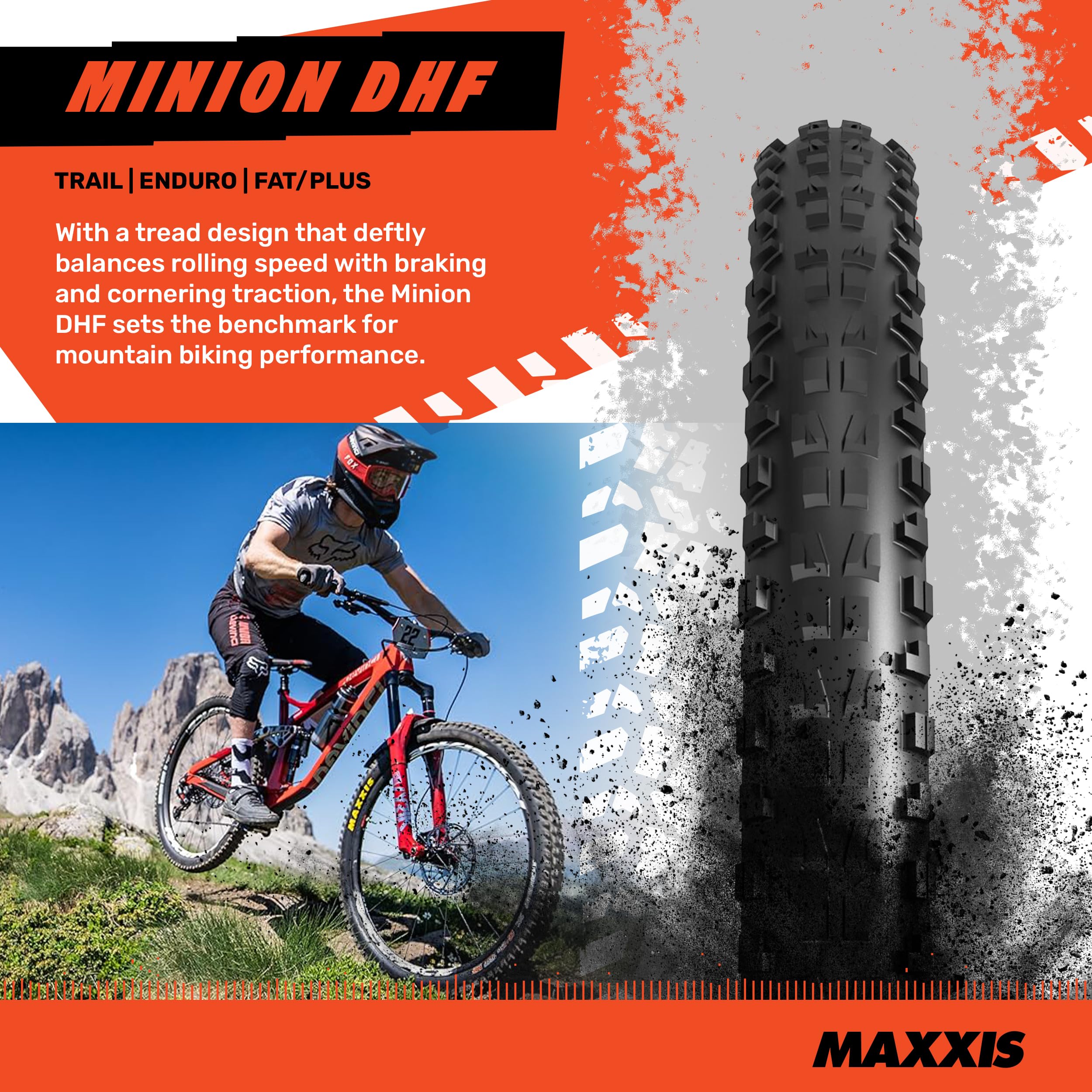 Maxxis Minion DHF MTB Tyre | 29x2.50 Wide Trail Double Down Tubeless