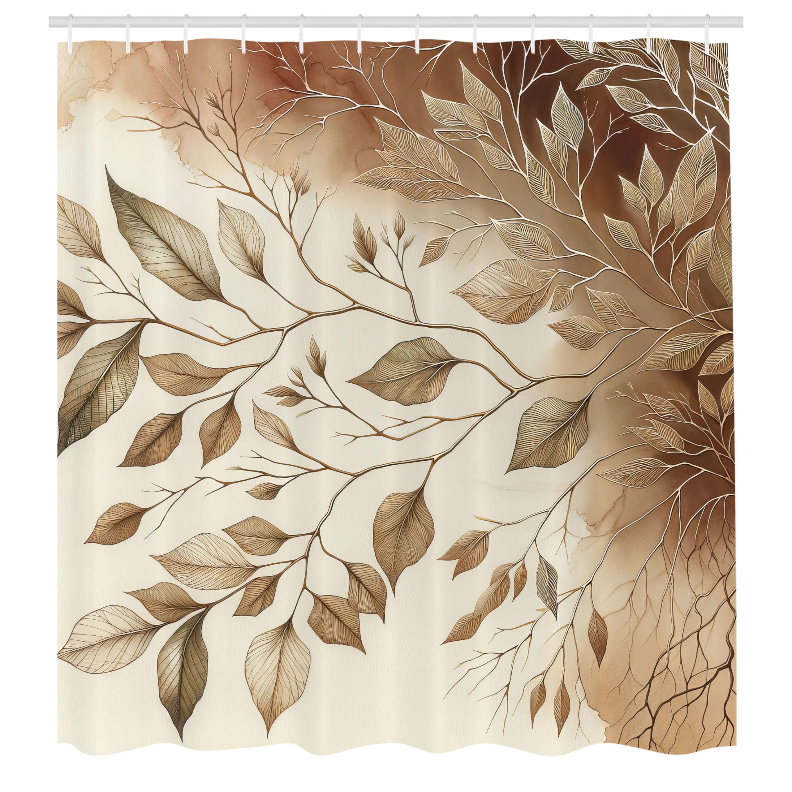 Abakuhaus Watercolor Autumnal Branches Fabric Shower Curtain – 175 x 200 cm