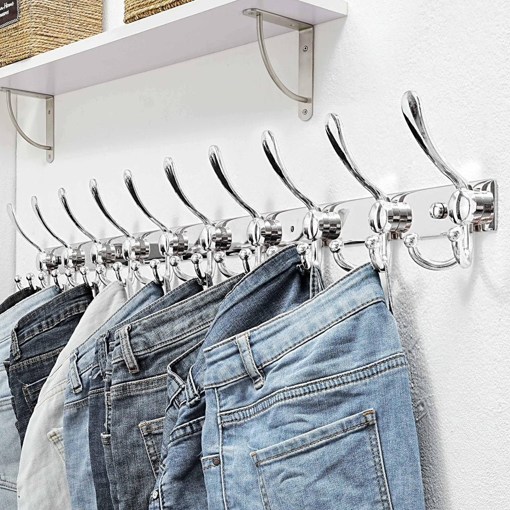 Dseap Coat Rack Wall Mount 94cm, Heavy Duty 2.5mm Base vs Flimsy 1mm, Double-Thick Solid Anti-Snap Hooks - image 4