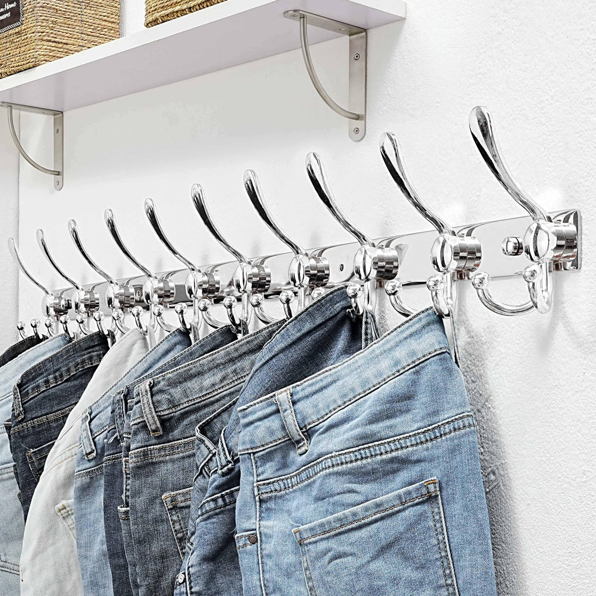 Dseap Coat Rack Wall Mount 94cm, Heavy Duty 2.5mm Base vs Flimsy 1mm, Double-Thick Solid Anti-Snap Hooks - image 4