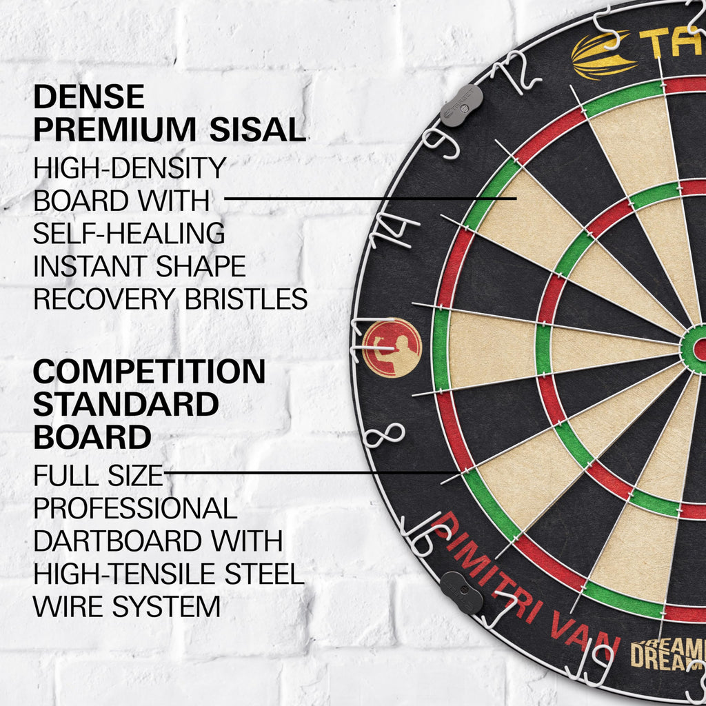 Target Darts Dimitri Van den Bergh Dartboard Set | Sisal Board & 6 Darts