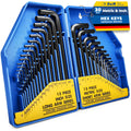 S&R 30-Piece Hex Key Set | Metric & Imperial Allen Wrench Kit with Case