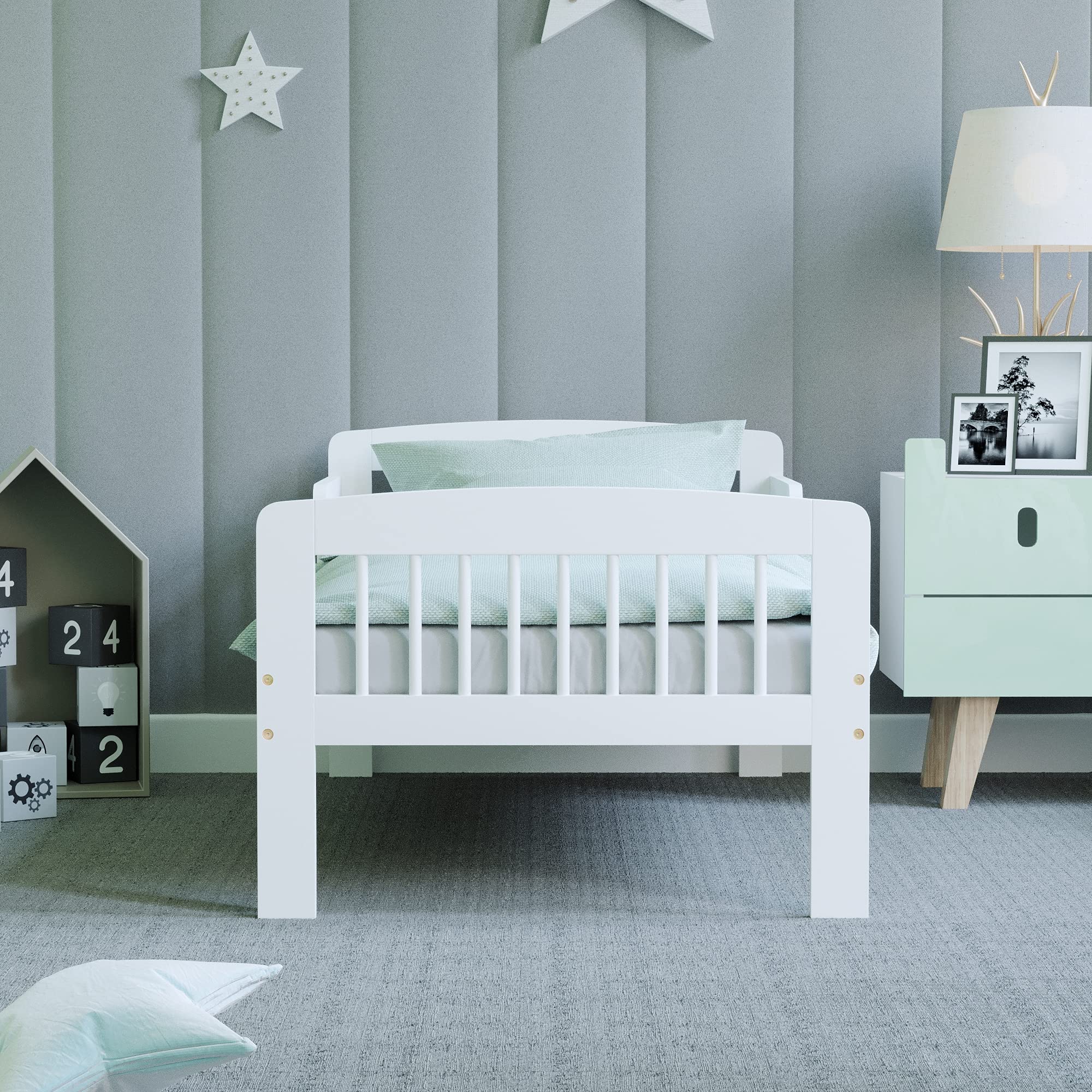 Junior Vida Scorpio Toddler Bed – Solid Pine Wood Frame with Rails
