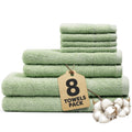 Novo Home 8-Piece Cotton Bath Towel Set – Soft & Absorbent, Light Green