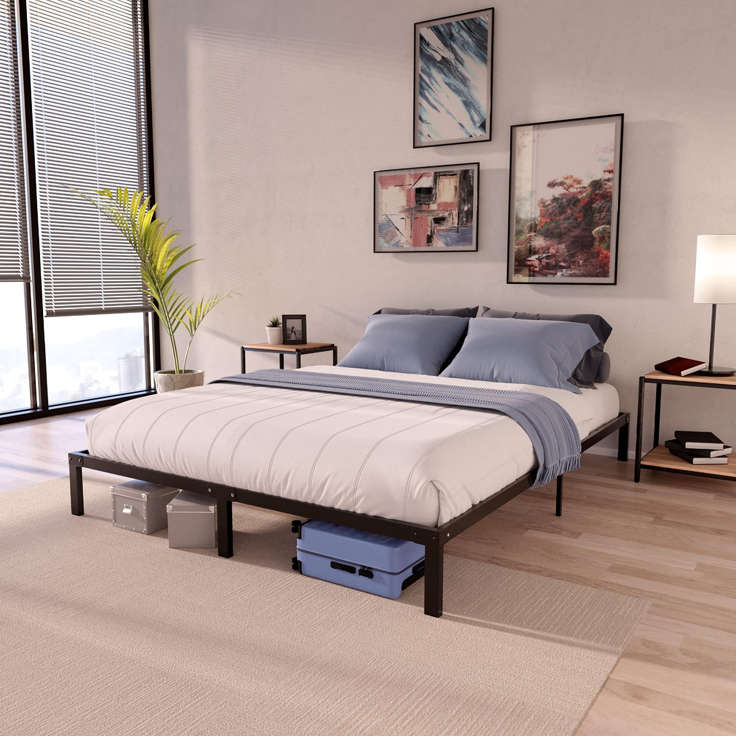 Dreamzie Metal Bed Frame 120x200 cm – Robust Slatted Base with Storage