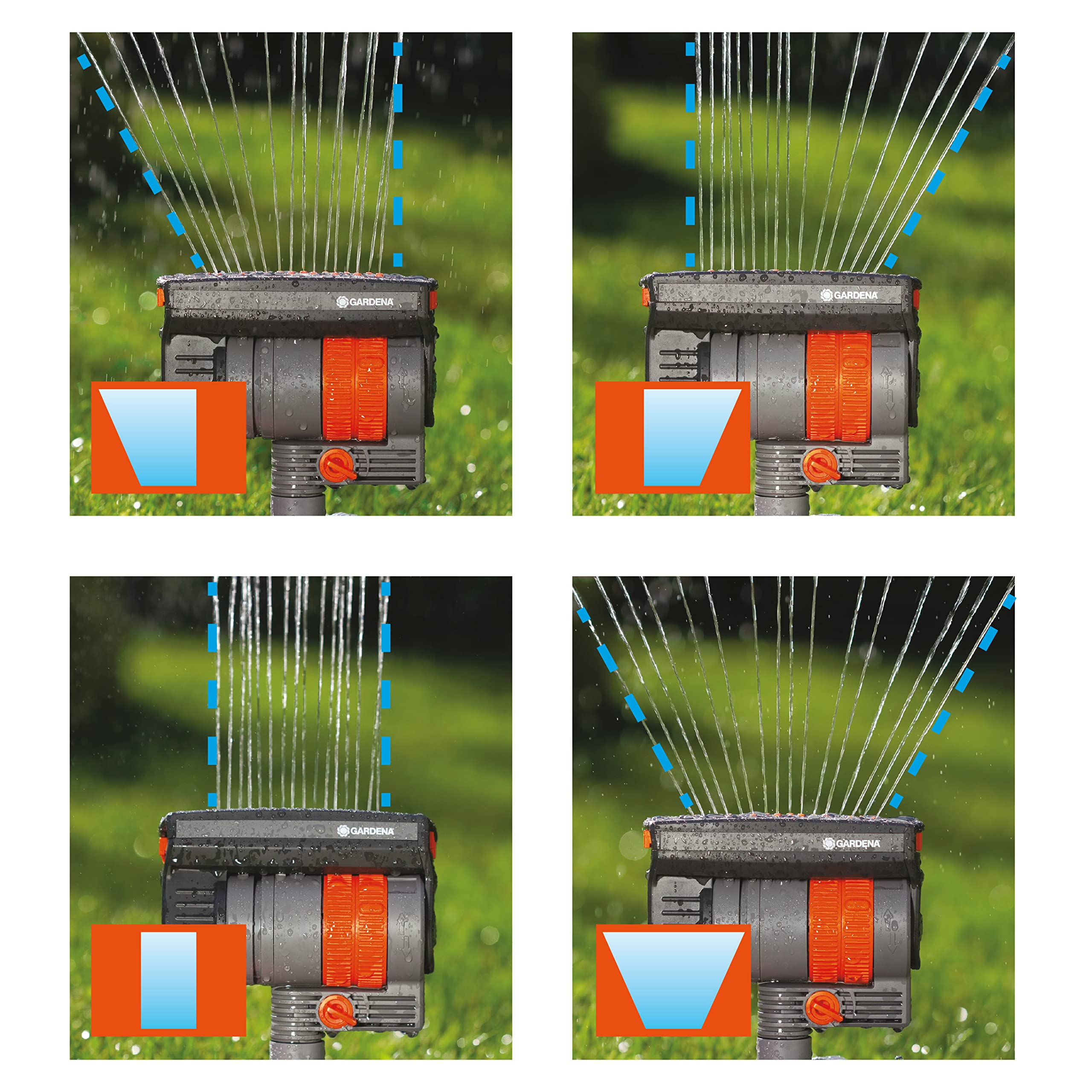 GARDENA ZoomMaxx Oscillating Sprinkler – Adjustable 2400 Sq Ft Coverage