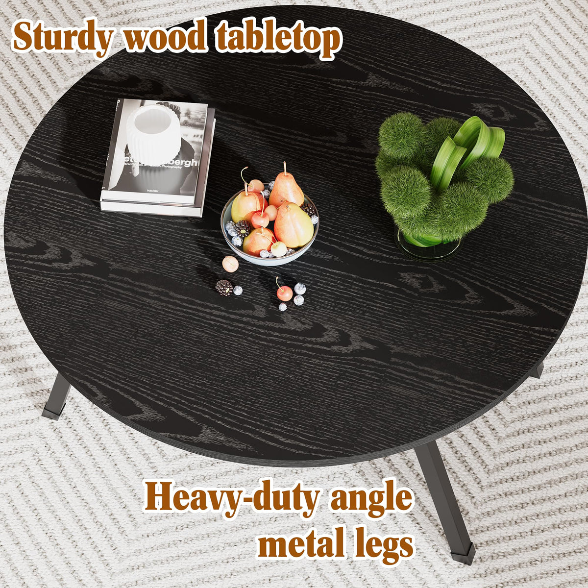 BOPRHOM Folding Coffee Table,Round Coffee Tables for Living Room/Bedroom,Space Saving Small Foldable Coffee Tables,Tea Table Side Table Center Table - image 2