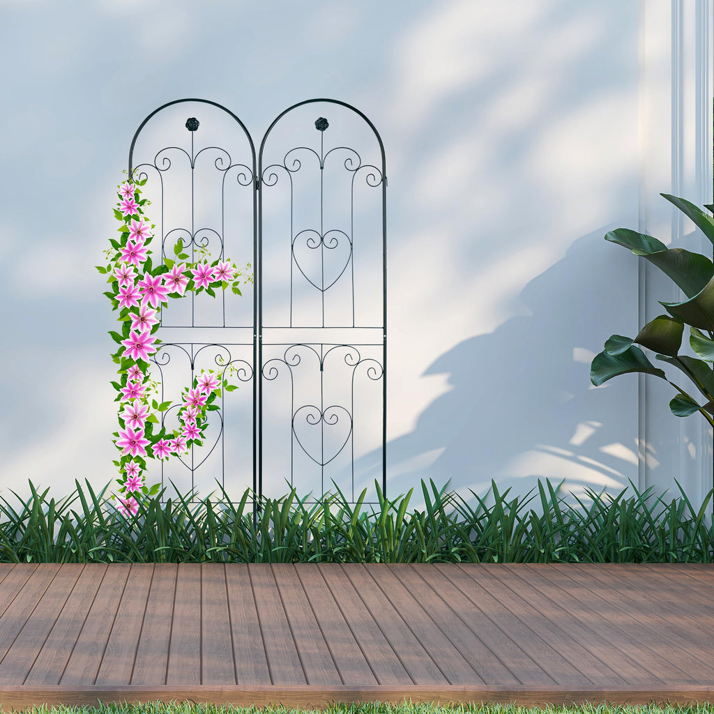 Relaxdays Metal Garden Trellis Set of 2 – 180cm Vintage Climbing Aid