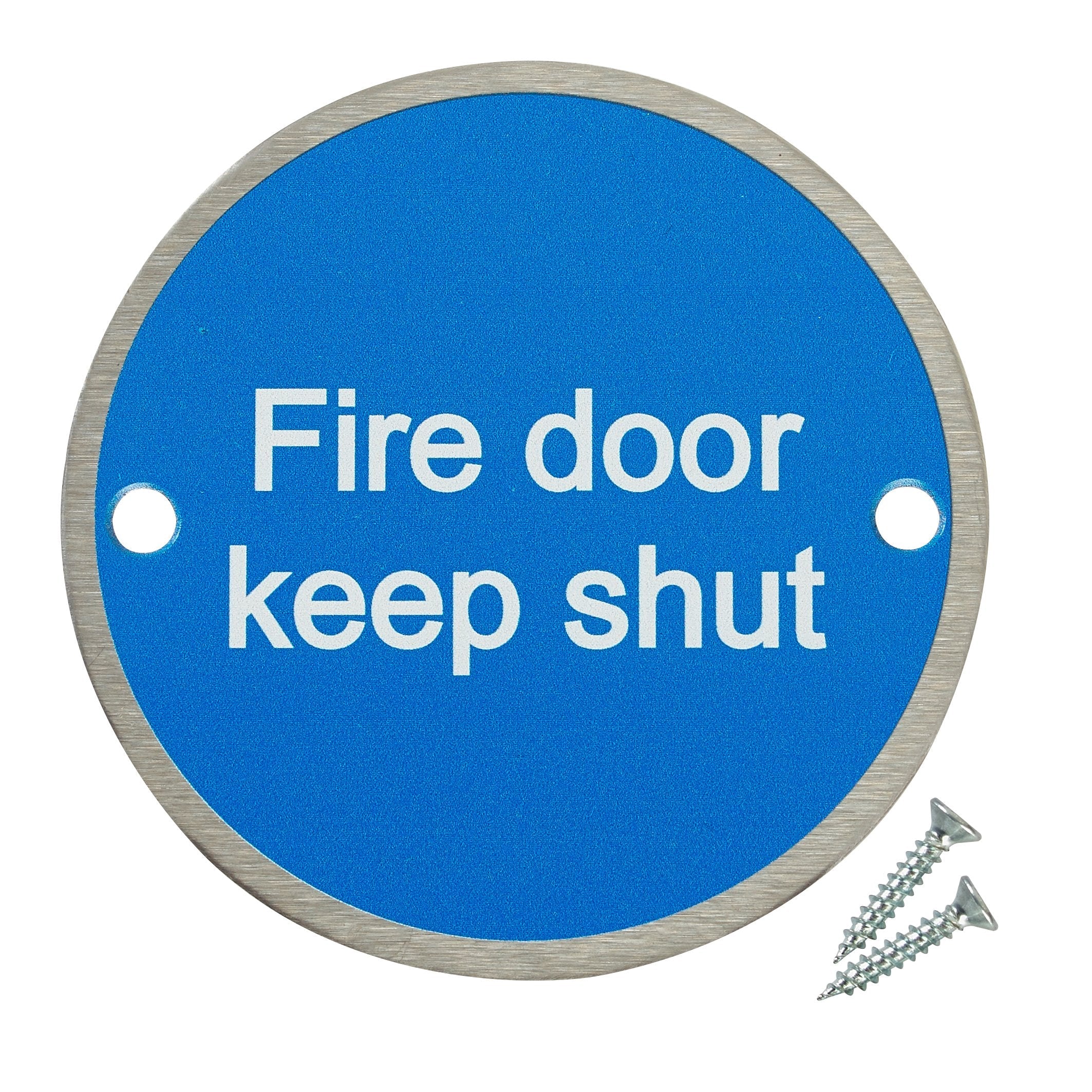 Fire Door Keep Shut Signs | 10 Pack Satin Stainless Steel
