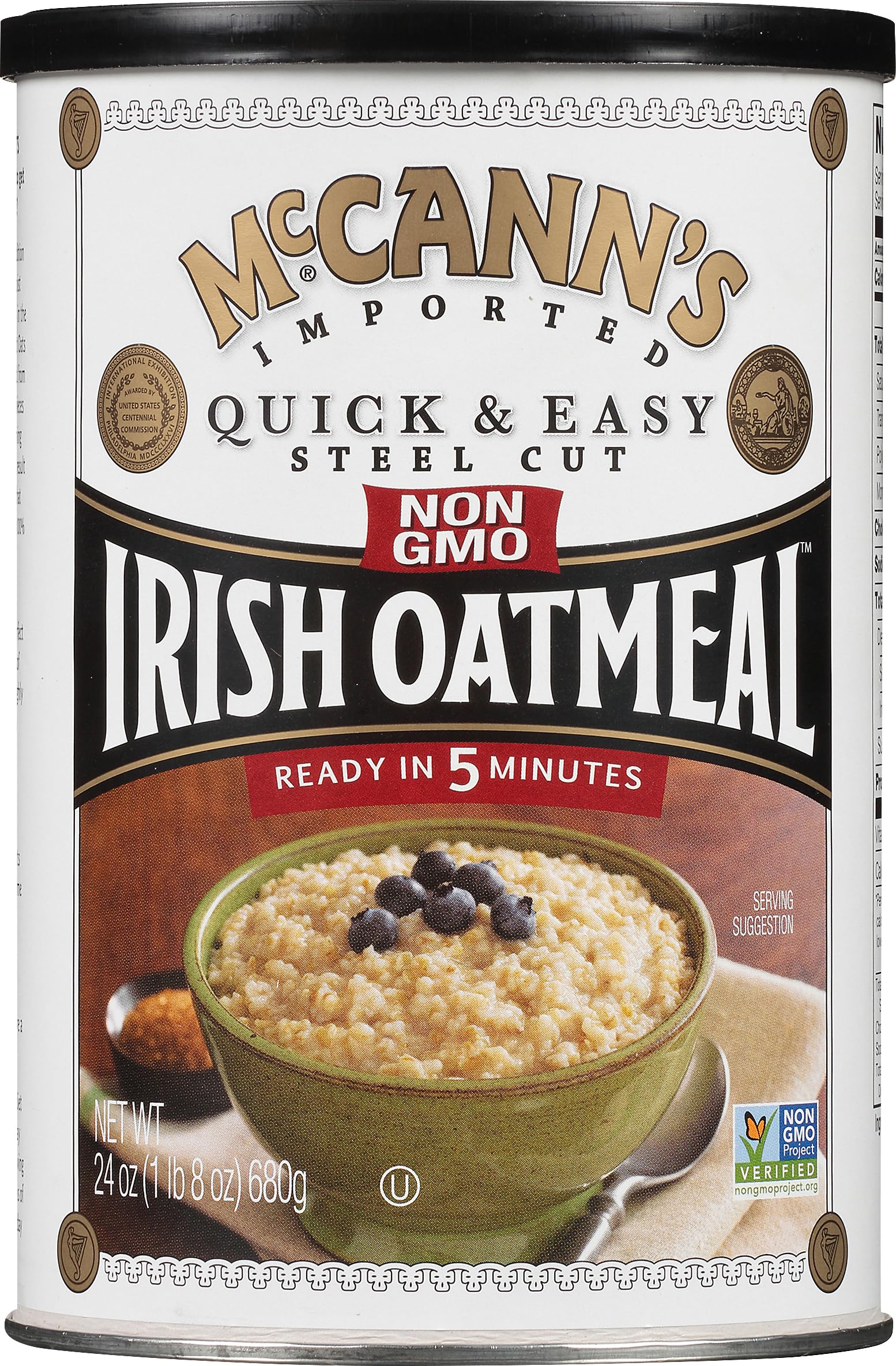 McCann's Steel Cut Irish Oatmeal – Quick & Easy Whole Grain Oats, 24 oz