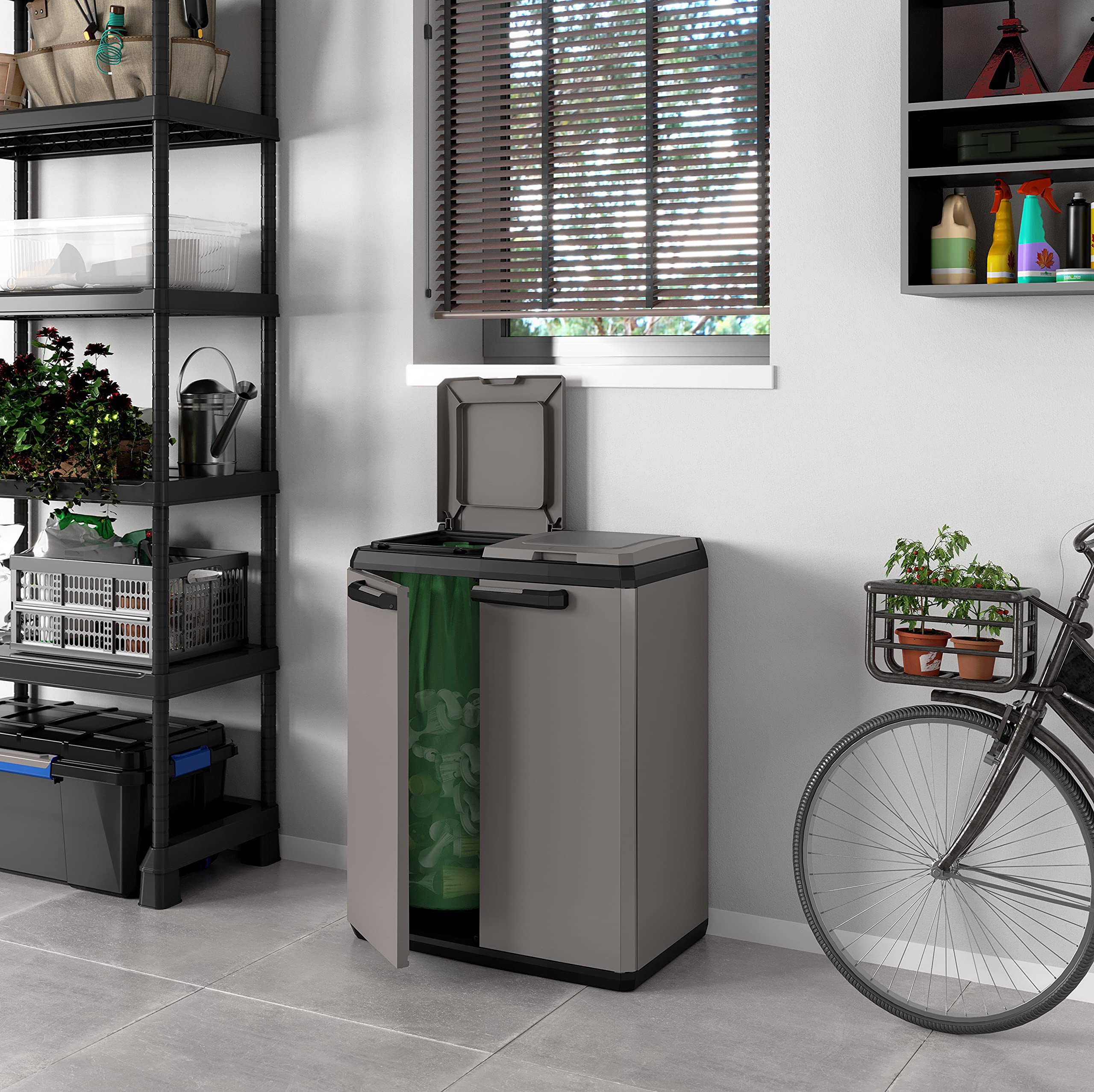 Keter Split Base Recycling Cabinet | Indoor Outdoor Resin Storage