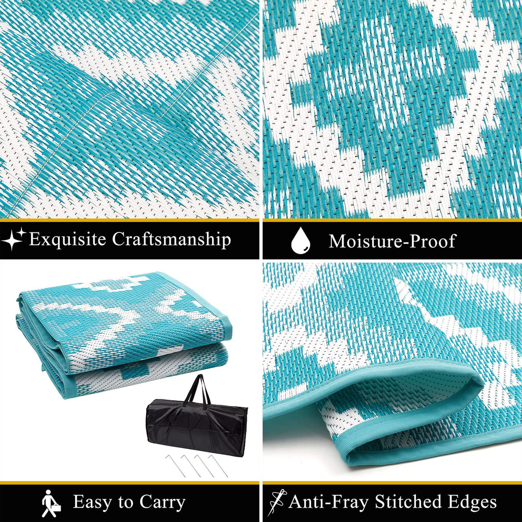 Enyhom Outdoor Rug | 150x240cm Reversible Plastic Straw Picnic Mat