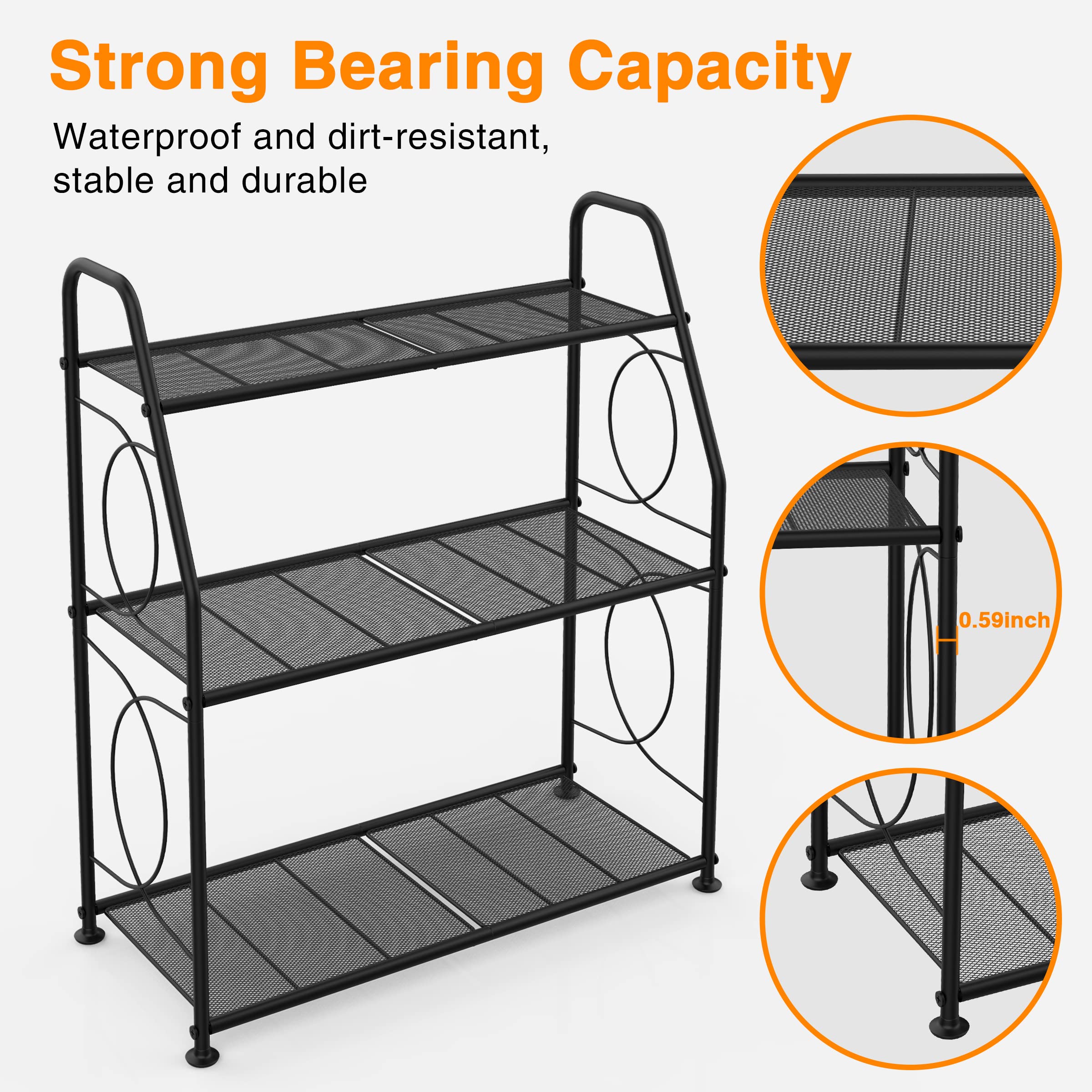 VyGrow 3-Tier Metal Plant Stand – Heavy Duty Indoor & Outdoor Rack