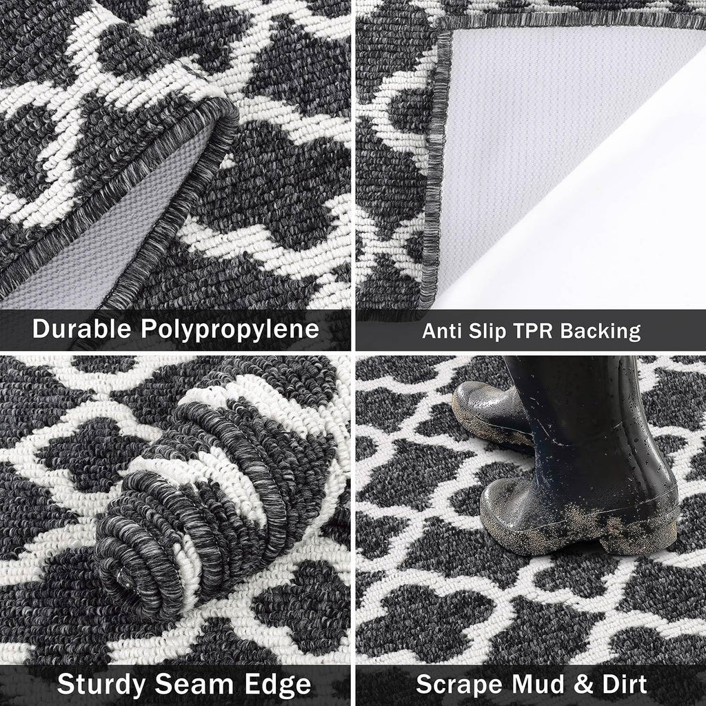 SHACOS Non-Slip Hallway Runner Rug | 60x300cm Washable Geometric Carpet