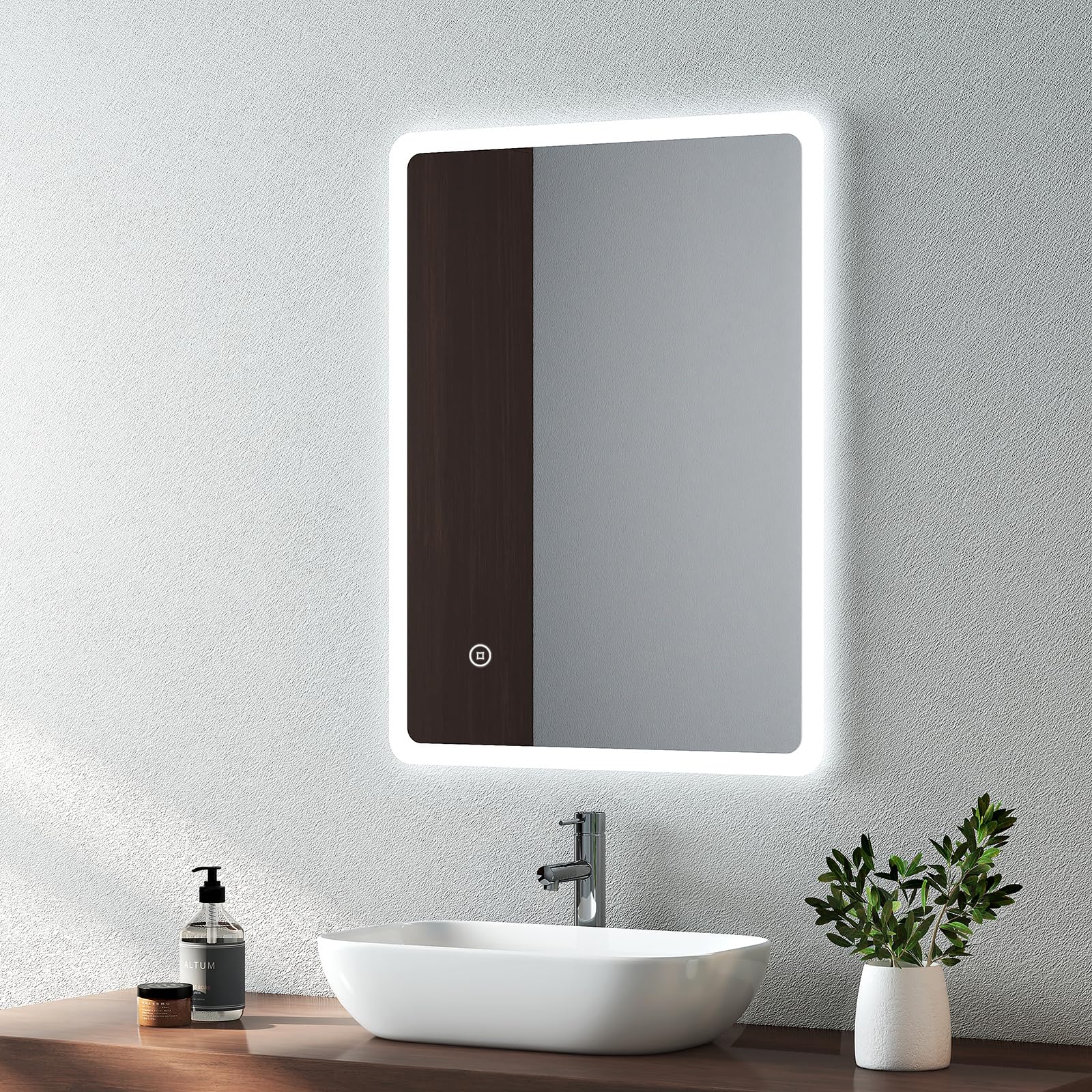 EMKE LED Bathroom Mirror | 450x600mm Backlit Vanity with Demister