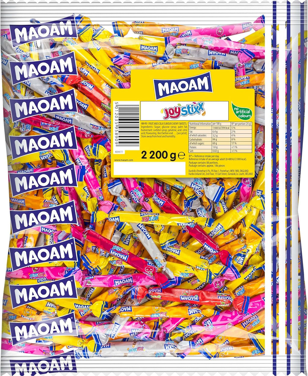 Maoam Joy Stixx Fruit Chews – Haribo Bulk Candy Bag, 2.2kg (Pack of 1)