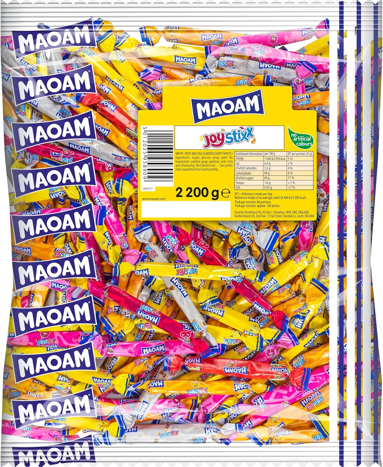 Maoam Joy Stixx Fruit Chews – Haribo Bulk Candy Bag, 2.2kg (Pack of 1)