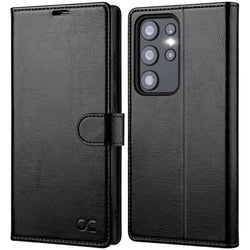 OCASE Samsung Galaxy S23 Ultra Leather Wallet Case | RFID Blocking - Black
