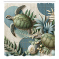 Abakuhaus Turtle Shower Curtain | Mid Century Modern Fabric Decor | 175x200cm