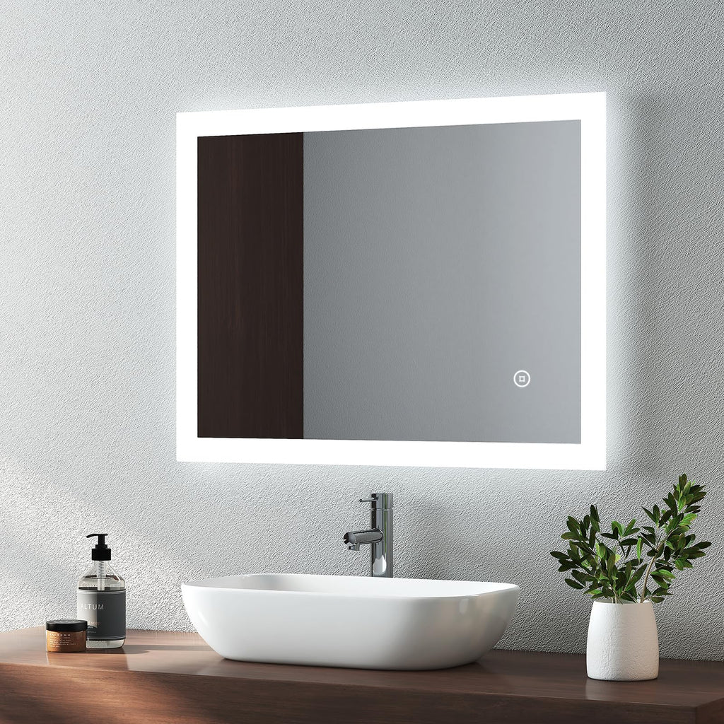 EMKE LED Bathroom Mirror | 450x600mm Backlit Vanity with Demister Pad
