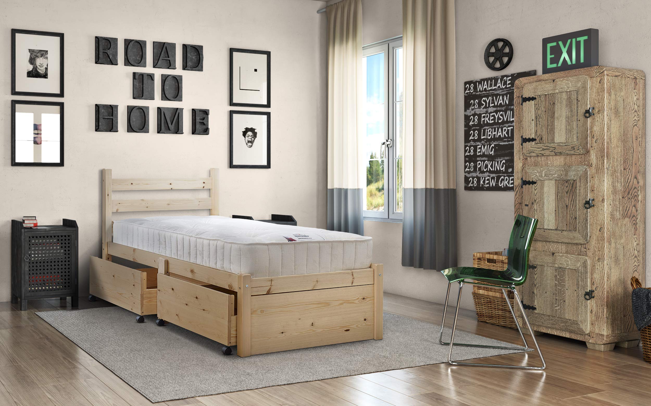 Strictly Beds & Bunks Somerset Heavy Duty Pine Storage Bed Frame - 3ft Single