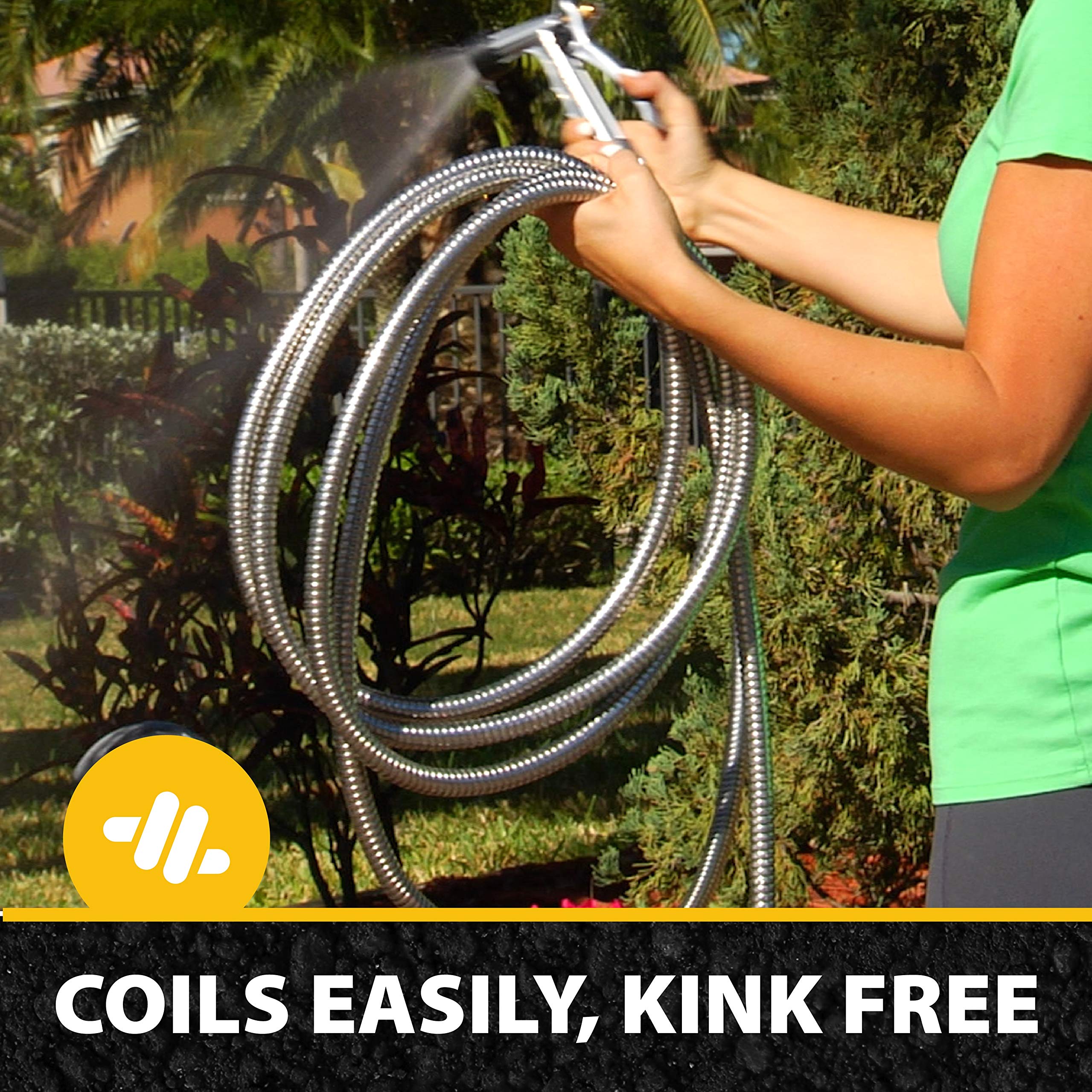 Bionic Steel 100 FT Garden Hose – 304 Stainless Steel Kink Free Pipe