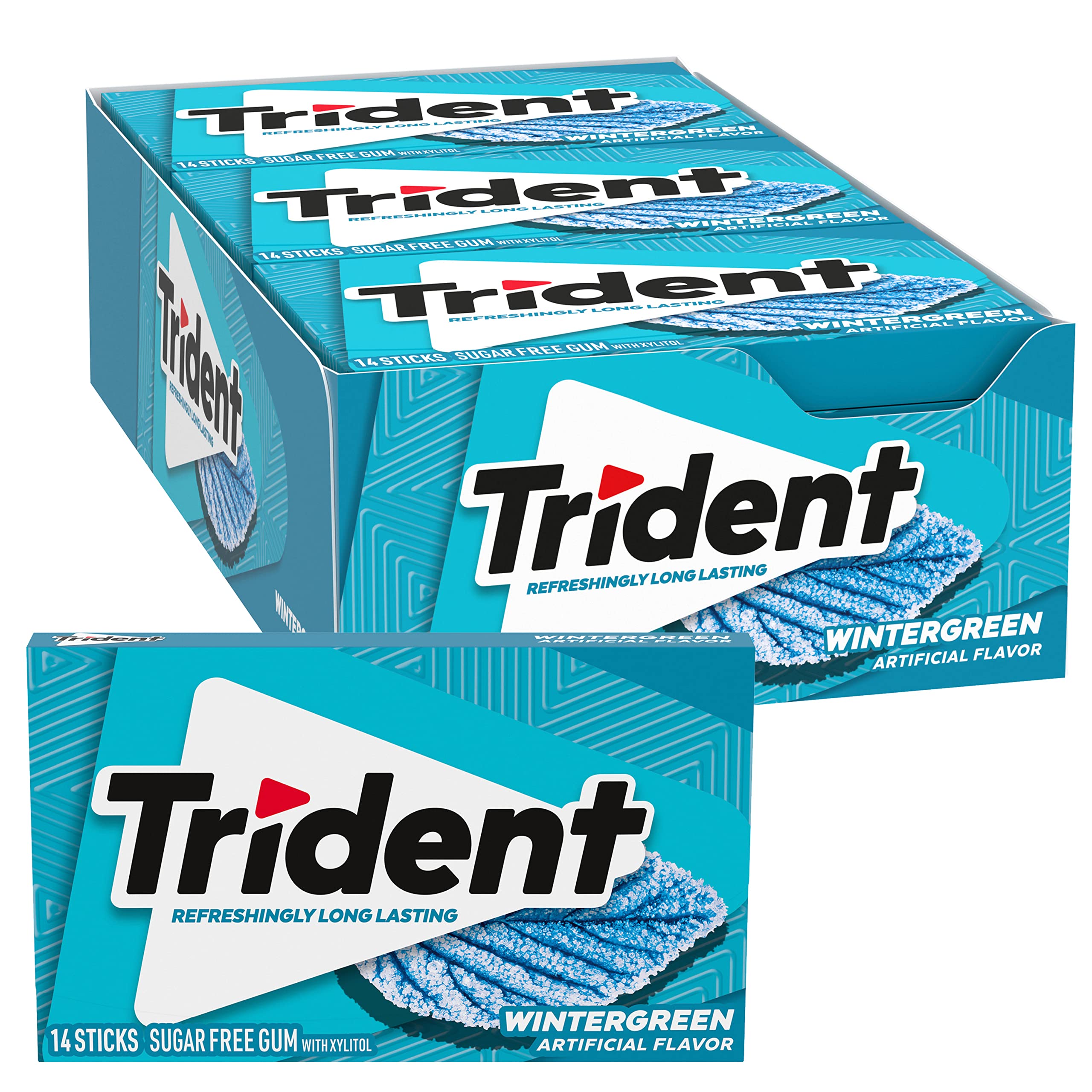 Trident Wintergreen Sugar Free Chewing Gum with Xylitol - 14 Sticks