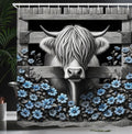 Abakuhaus Farmhouse Cow Shower Curtain – Waterproof Fabric Bathroom Decor