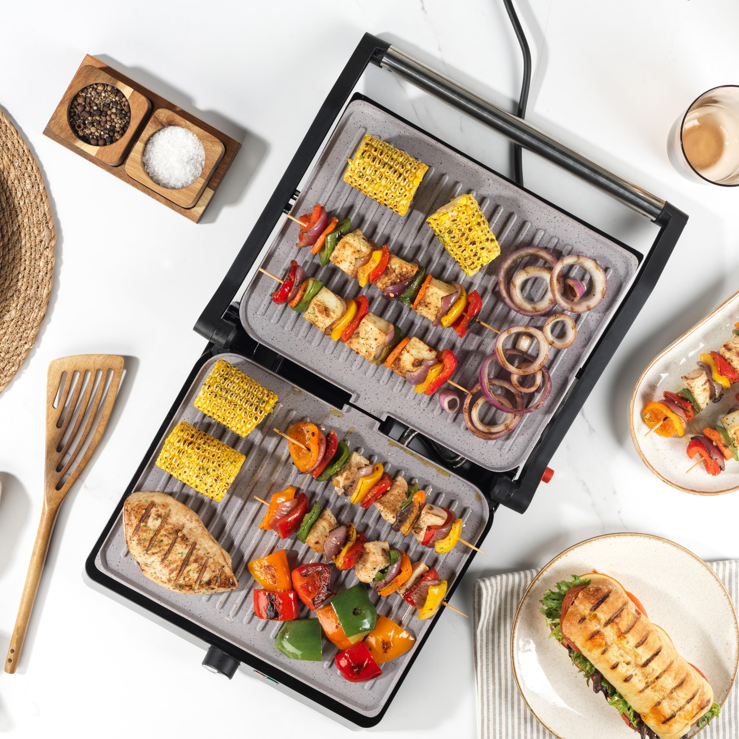 Salter Marblestone Health Grill – 2200W Electric Panini Maker & Griddle