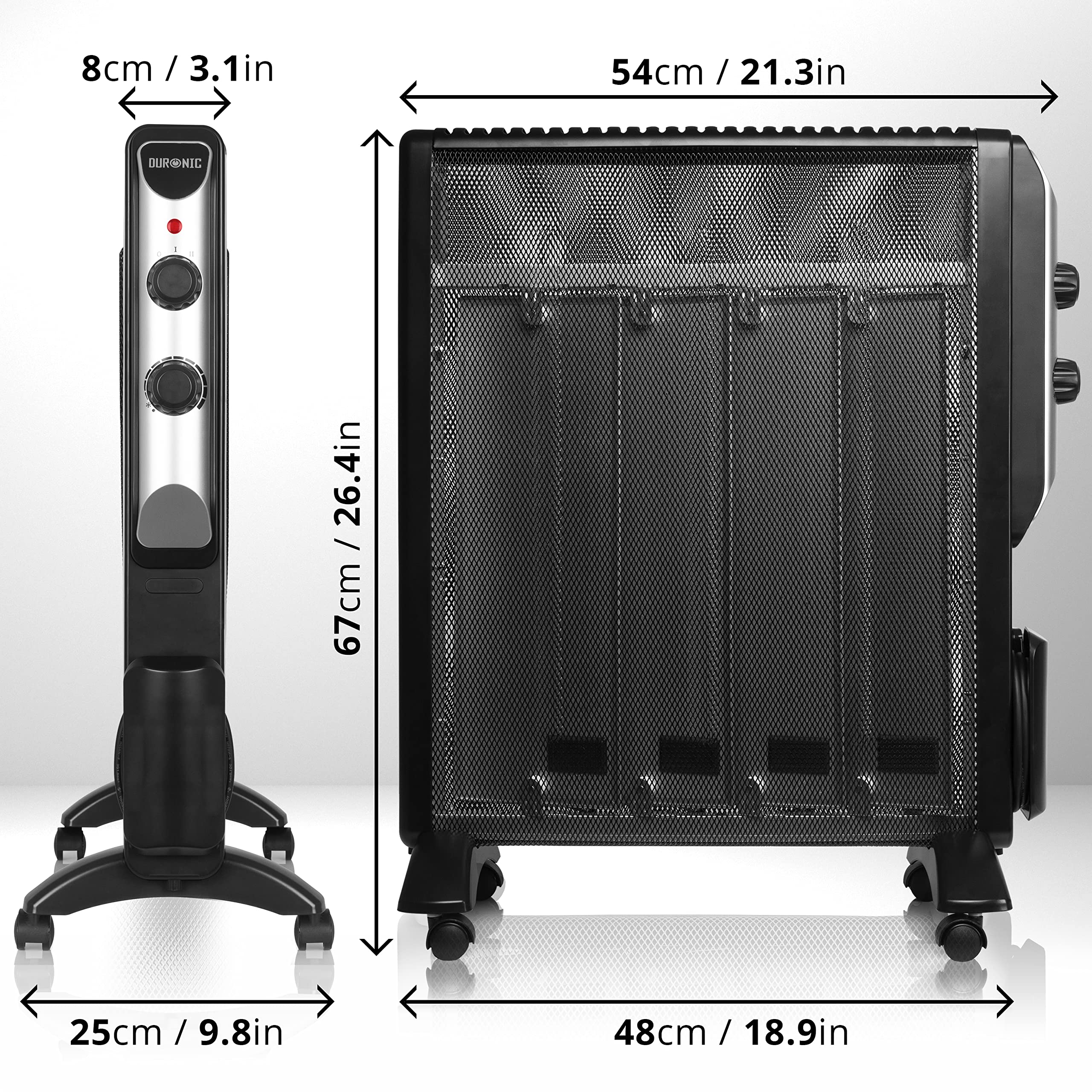 Duronic HV220 Micathermic Heater – 2kW Portable Mica Panel Radiator