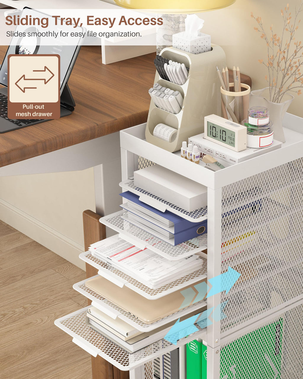 Noskox Rolling File Cart,Mobile Bookshelf with Wheels - image 4