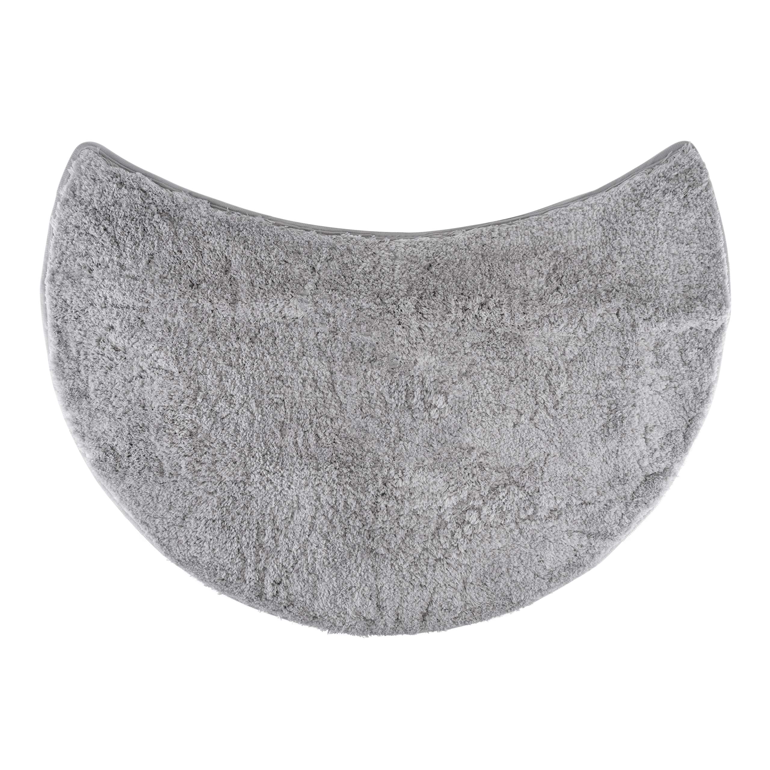 Microfibre Round Shower Bath Mat – Non-Slip Grey, 55cm