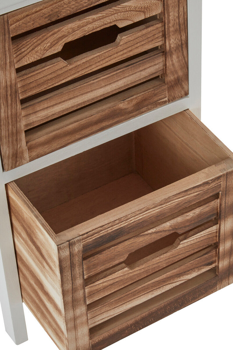 Orsina Portsmouth 2 Drawer Chest – White and Natural Wood Nightstand