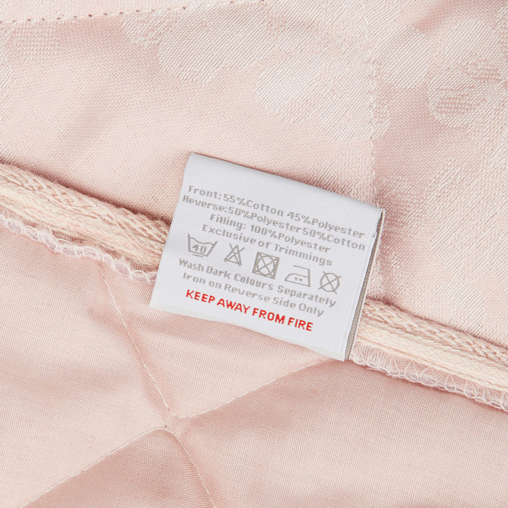 Dreams & Drapes Serene Blossom Jacquard Quilted Bedspread - Blush Pink